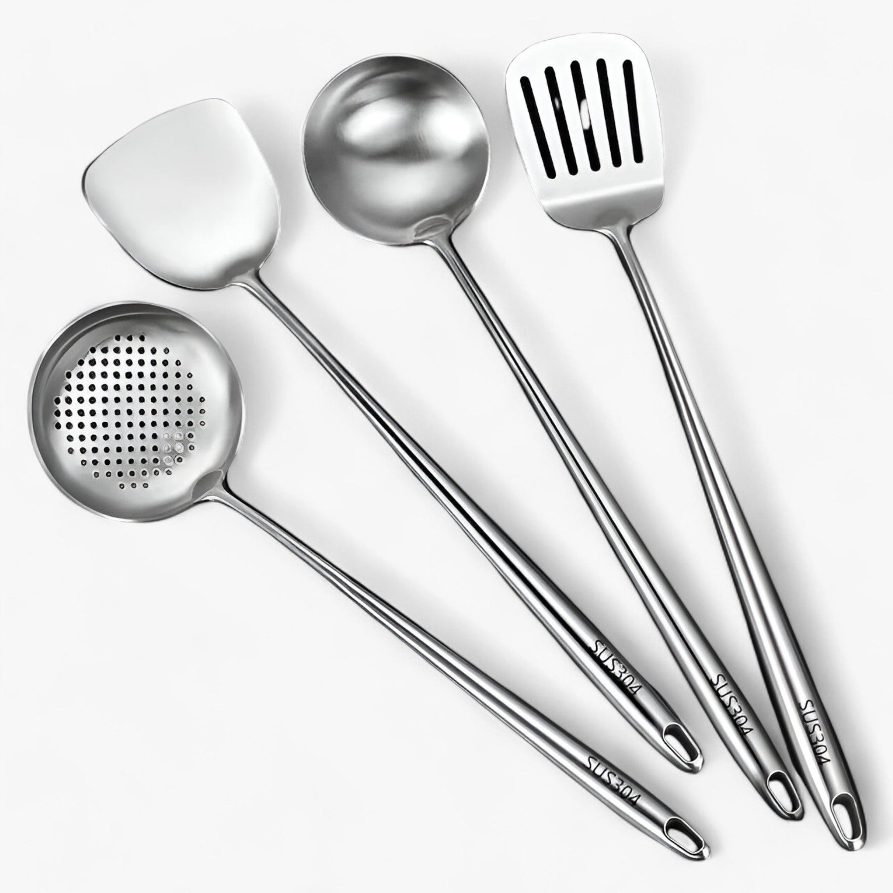 Kitchen Utensils : Roestvrijstalen Keukenapparatuur Set - Duurzaam & Veelzijdig Kookgerei voor Elke Kok in Set van 4 van Pantino