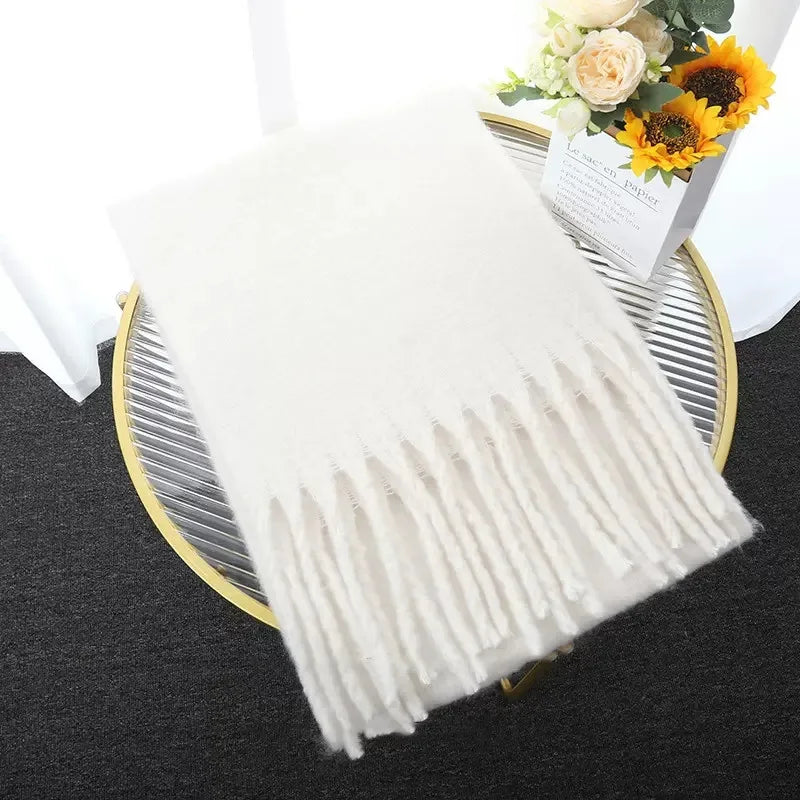 Scarf : Sjaal Beige - Luxe Kasjmier in Wit van Pantino
