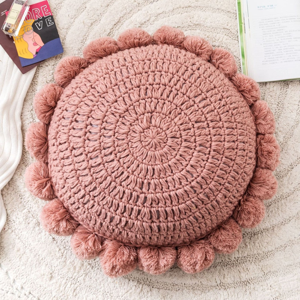 home & garden : Decoratief Kussen Roze - Cozy Leuke Huisdecoratie - Pluche in Roze Diameter 45cm van Pantino