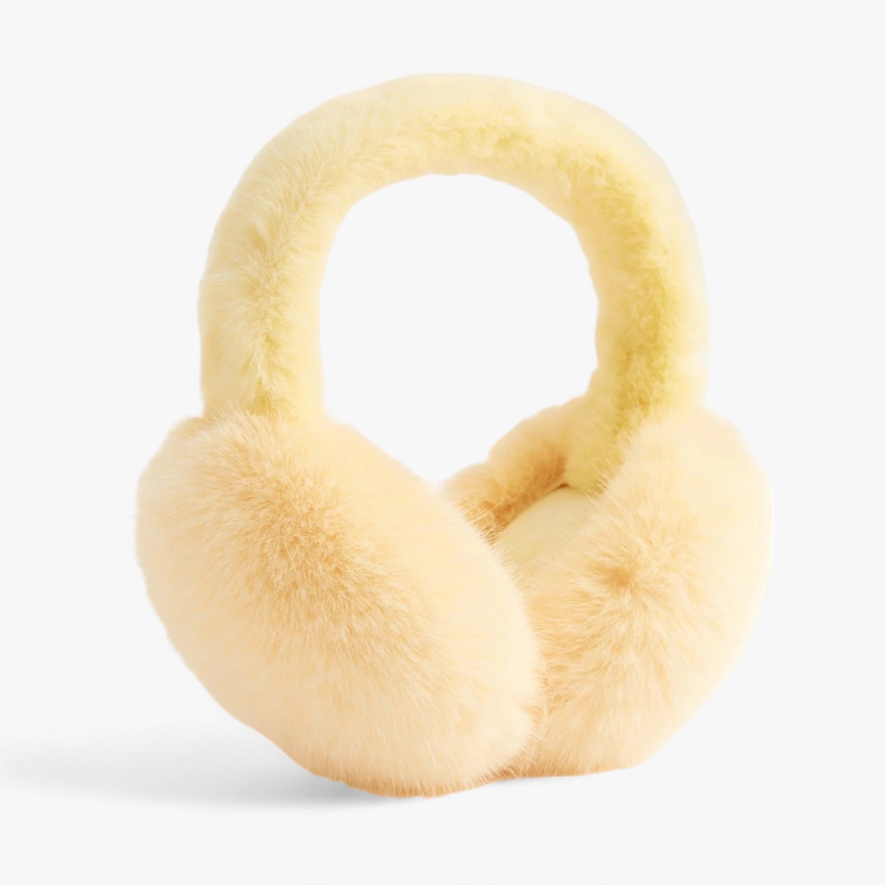 Earmuffs : Nepvachten in Kunstbont - Gezellige Winterwarmte - Zwart Wit in Geel Lang Haar van Pantino