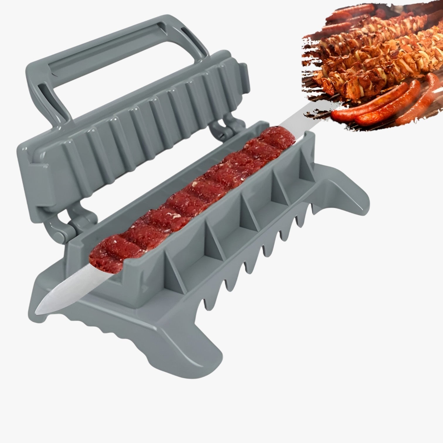 outdoor equipment : Kebabmaker voor BBQ - Snelle en Gemakkelijke Perfecte Spiesjes - Grijs in van Pantino
