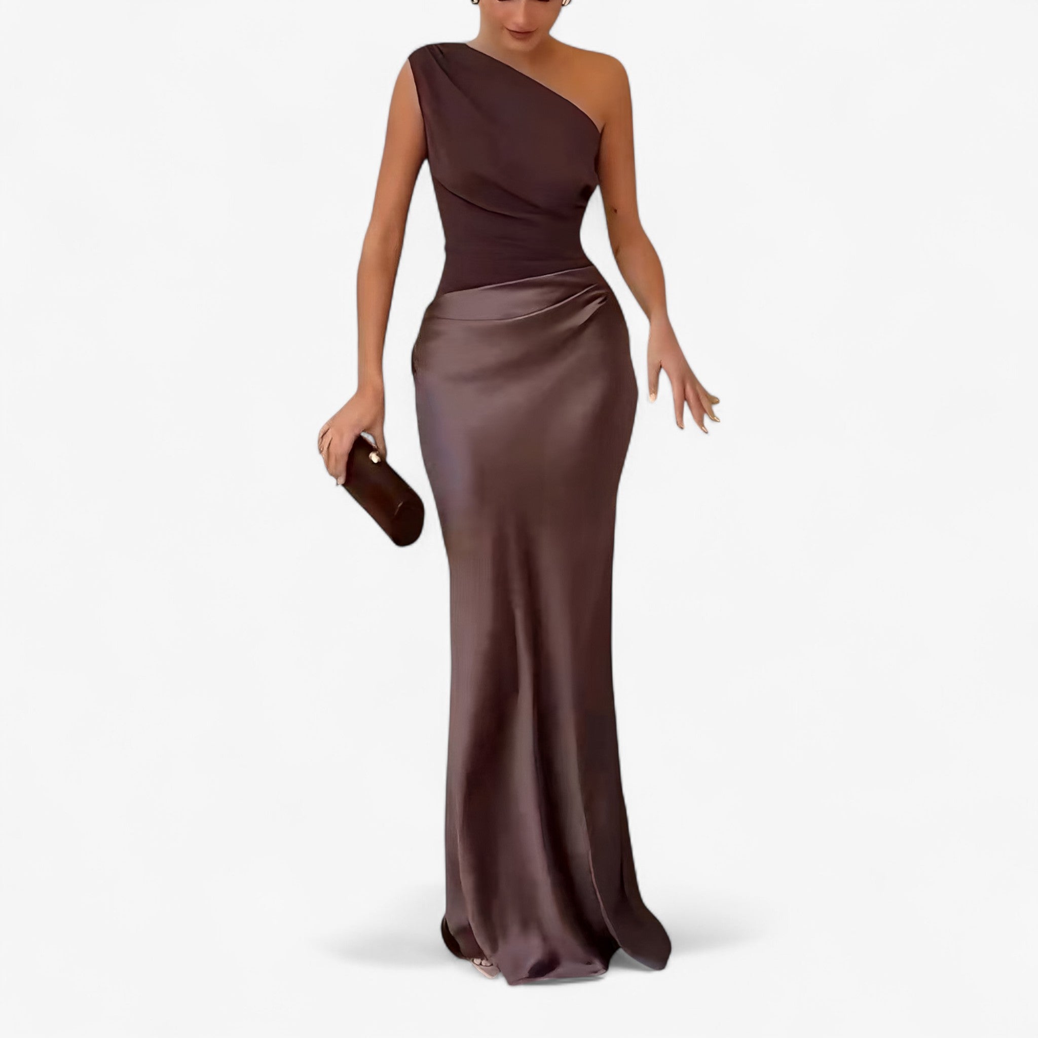 Dames Elegante Asymmetrische Maxi Jurk met Zijsplit