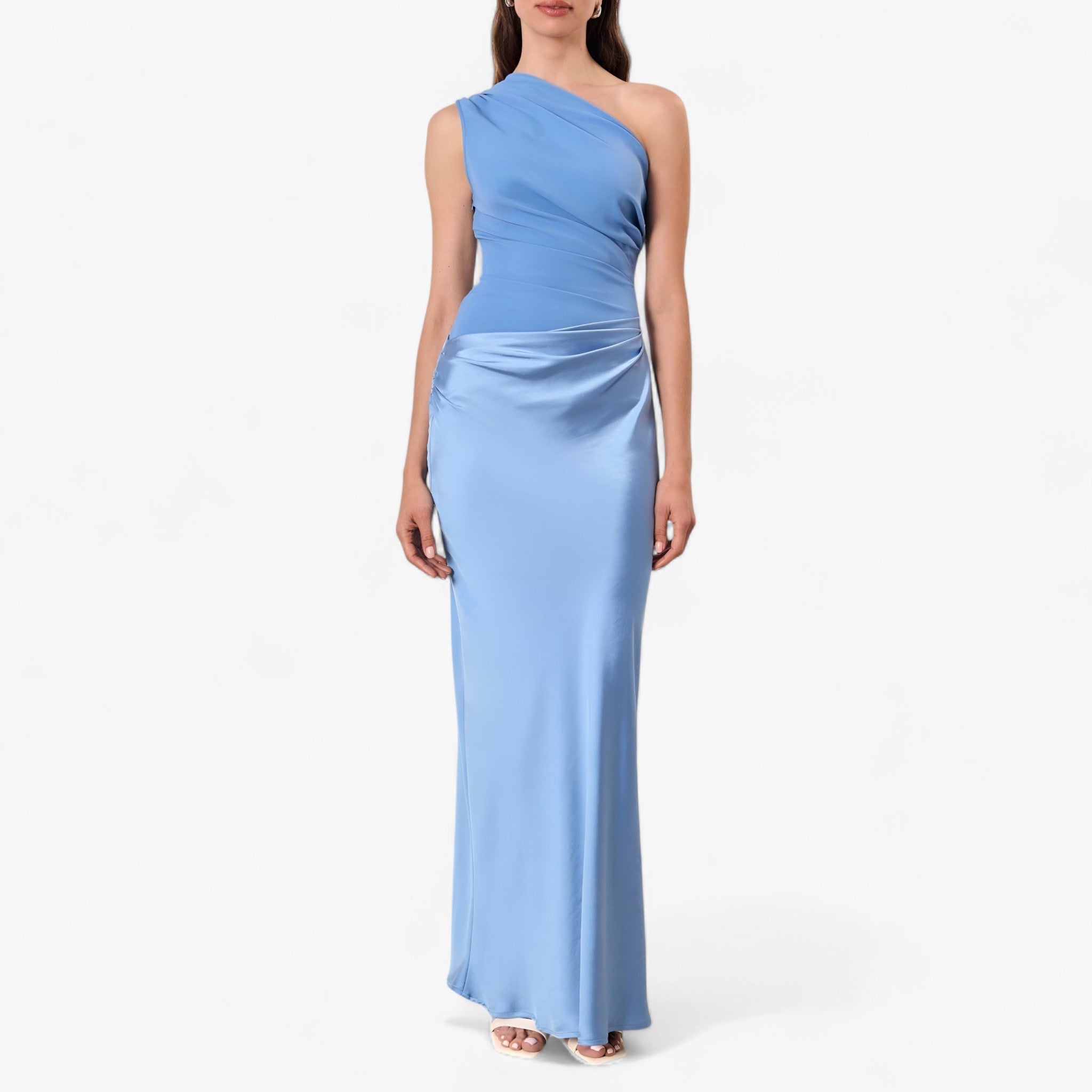 Dames Elegante Asymmetrische Maxi Jurk met Zijsplit