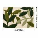 Absorbent Bathroom Mat with Leaf Pattern