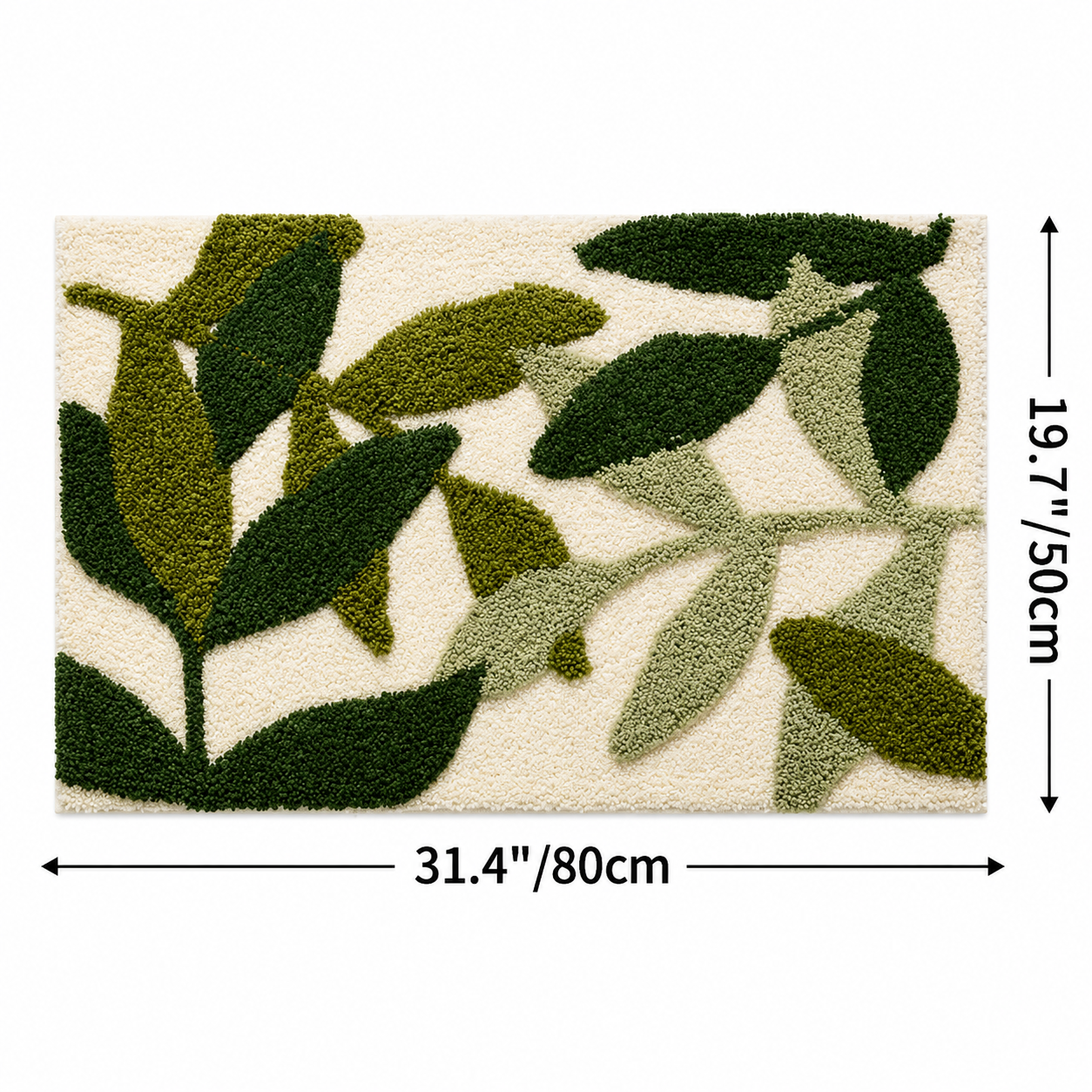 home & garden : Absorberende Badkamermat met Bladerpatroon in 50*80cm van Pantino