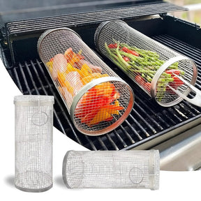 outdoor equipment : BBQ Grill Cylinder - Schoon Grillen Zonder Rommel - Rvs in 2 Stuks | 1+1 GRATIS van Pantino