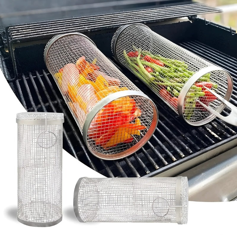 outdoor equipment : BBQ Grill Cylinder - Schoon Grillen Zonder Rommel - Rvs in 2 Stuks | 1+1 GRATIS van Pantino
