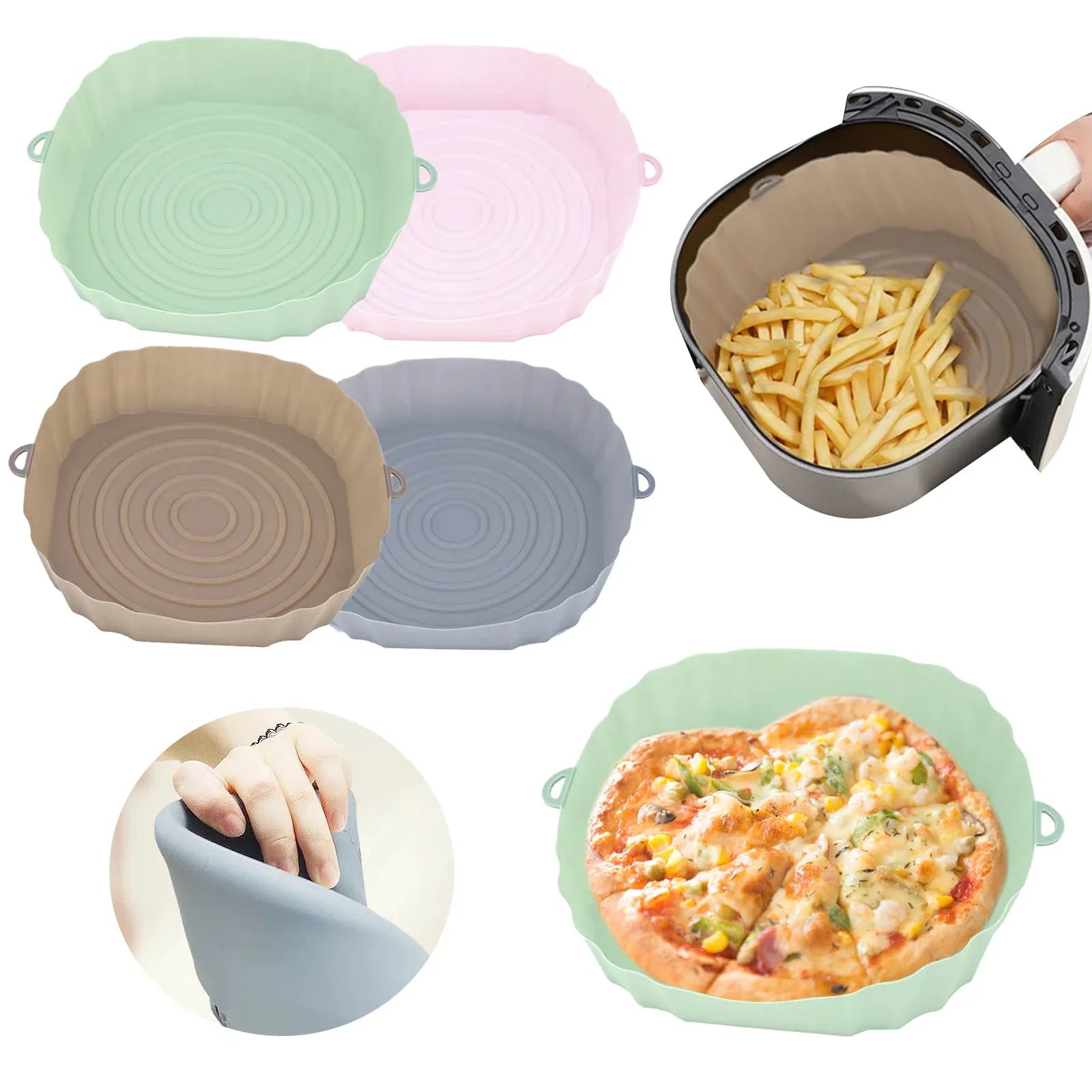 home & garden : Siliconen Airfryer Vorm Bruin - Herbruikbaar Vaatwasser Veilig - Siliconen in van Pantino