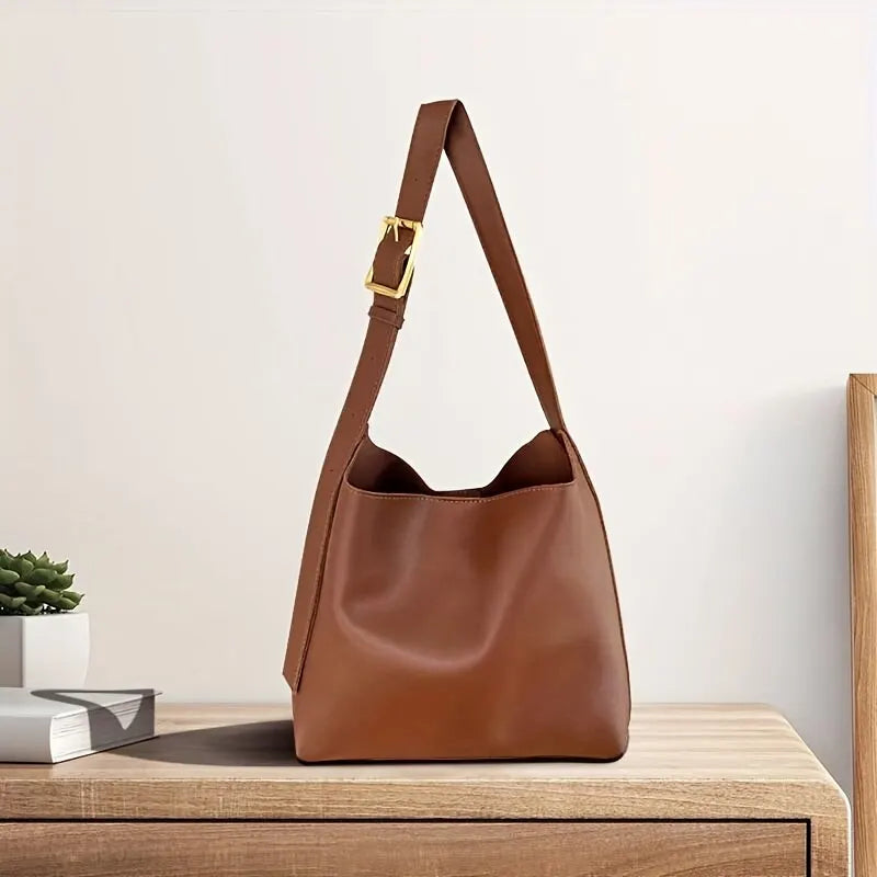 bags : Handtas Dames Bruin - Stijlvol Ruim Leer Design - PU-Leer in van Pantino