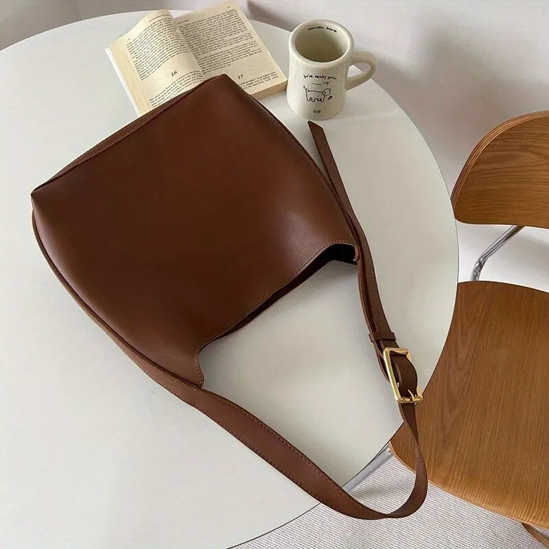 bags : Handtas Dames Bruin - Stijlvol Ruim Leer Design - PU-Leer in van Pantino