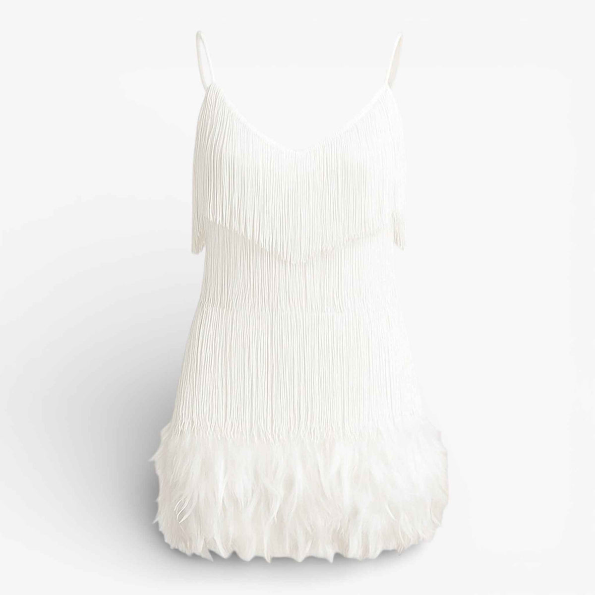 Jurken : Elegante Cocktailjurk voor Dames - Verfijnd, Trendy en Perfect voor de Avond - Wit in wit van Pantino