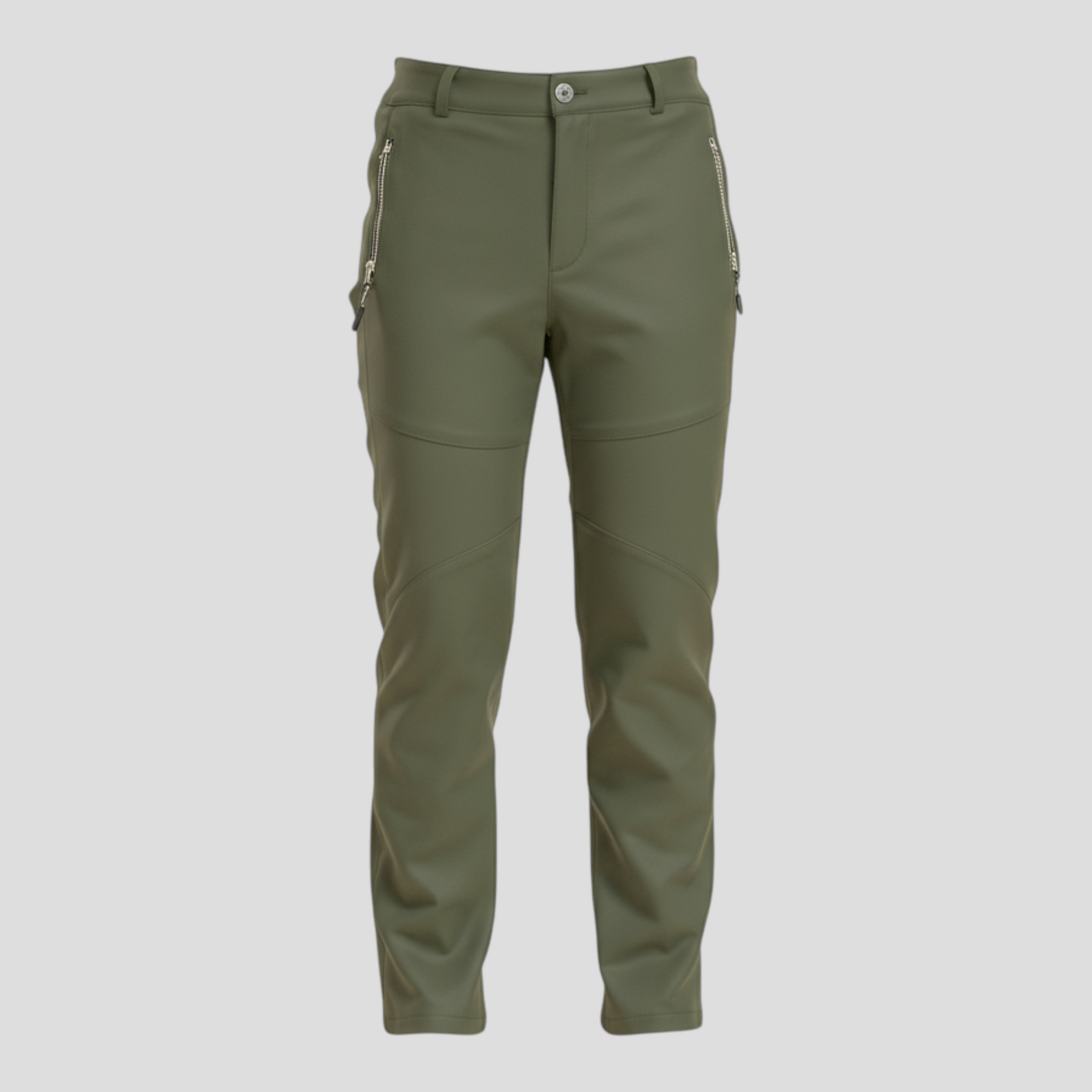 Fleece Broek : Dames Waterafstotende Fleecebroek voor Koude Dagen - Donkergrijs in Olijfgroen van Pantino