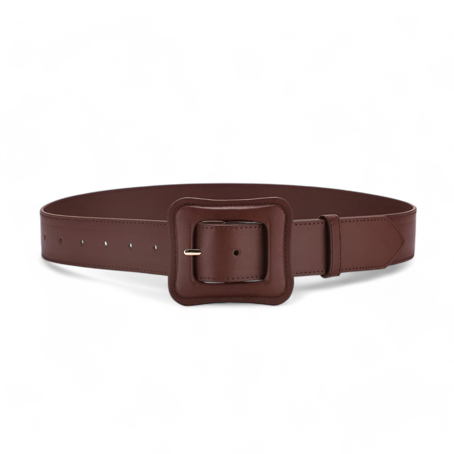 Belts : Brede Leren Riem - Tijdloze Vintage Charme - Rood in Bruin 102cm van Pantino