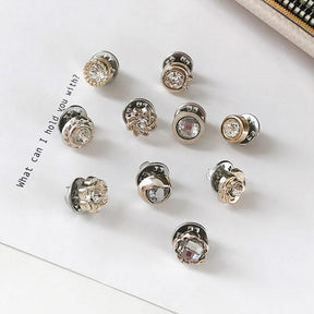 Button Protectors : Knoppen Bescherming (Set van 10 of 20) - Zwarte Zwaan in Waterdiamant van Pantino