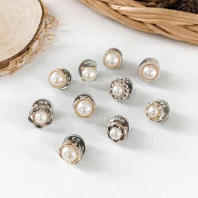 Button Protectors : Knoppen Bescherming (Set van 10 of 20) - Zwarte Zwaan in Witte Parel van Pantino