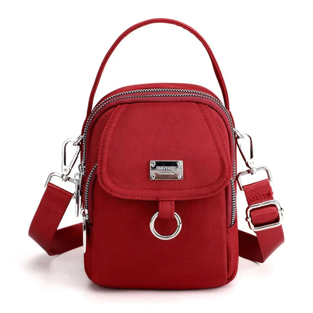 bags : Kleine Schoudertas - Licht Paars in Rood van Pantino