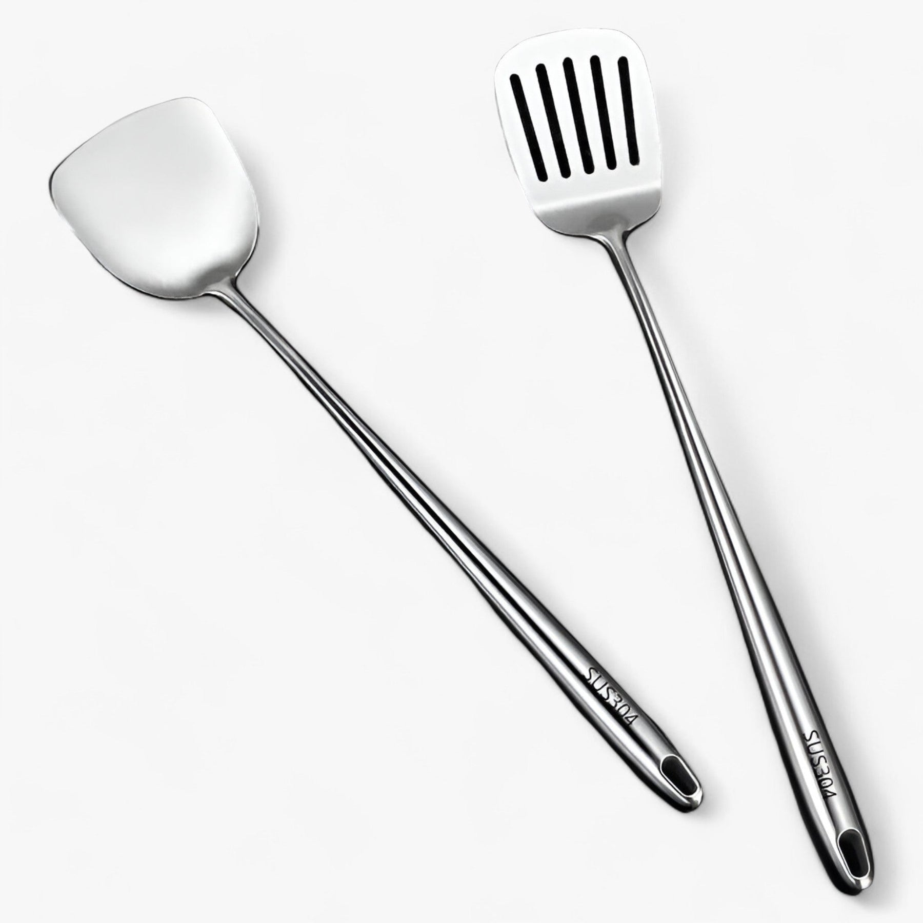 Kitchen Utensils : Roestvrijstalen Keukenapparatuur Set - Duurzaam & Veelzijdig Kookgerei voor Elke Kok in Lepel + Lepel met klap van Pantino