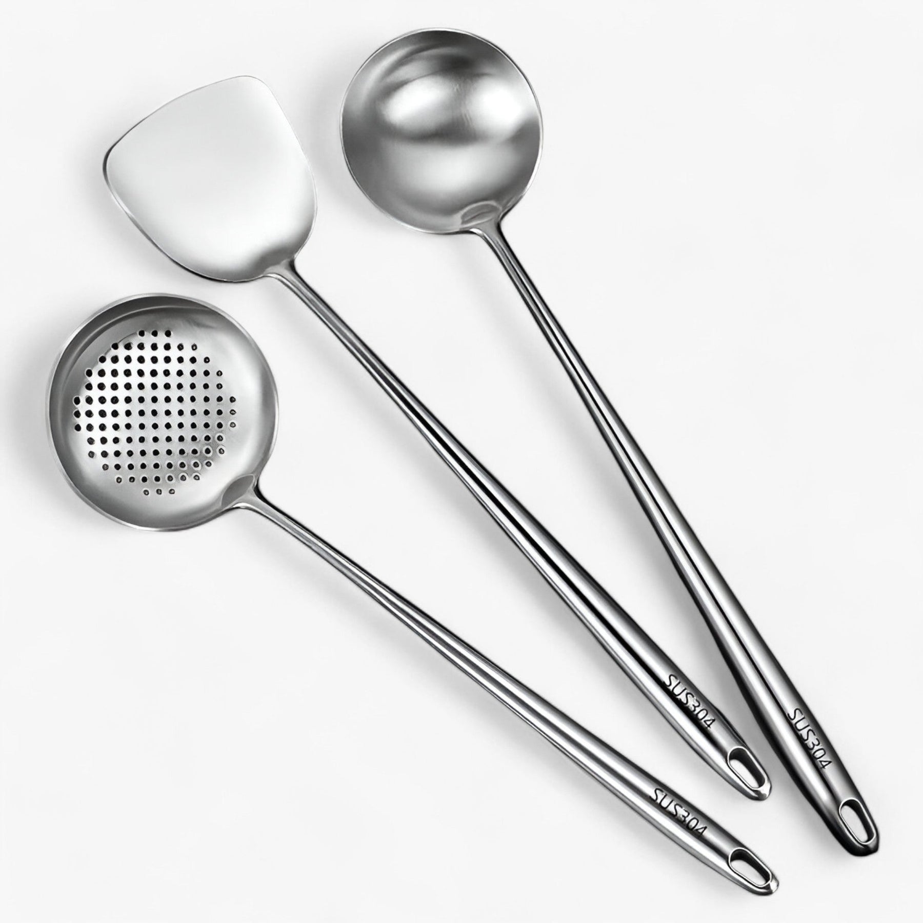 Kitchen Utensils : Roestvrijstalen Keukenapparatuur Set - Duurzaam & Veelzijdig Kookgerei voor Elke Kok in Lepel + Soeplepel + schoenmakerslepel van Pantino