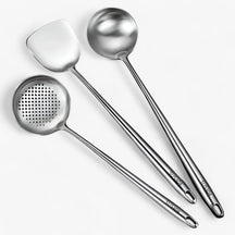 Kitchen Utensils : Roestvrijstalen Keukenapparatuur Set - Duurzaam & Veelzijdig Kookgerei voor Elke Kok in Lepel + Soeplepel + schoenmakerslepel van Pantino