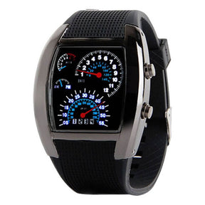 watches : Heren Horloge Zwart-Zilver - LED Snelheidsmeter - Stijlvol & Modern Design in Zwart van Pantino
