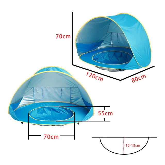 outdoor equipment : ZonSafe - Babystrandtent - Draagbare Schaduw en UV-Bescherming in van Pantino