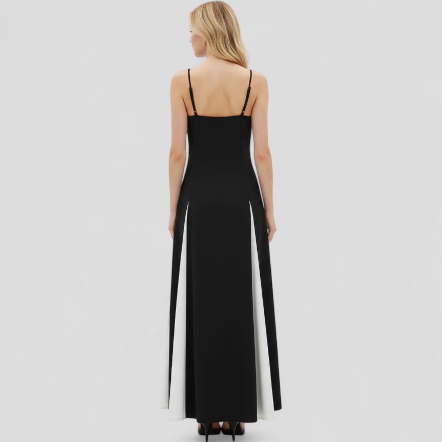 Dress : Lange Jurk Dames voor Elegante Avonden - Wit Zwart in van Pantino