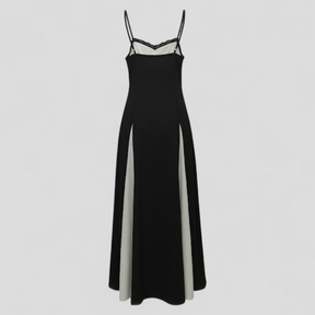 Dress : Lange Jurk Dames voor Elegante Avonden - Wit Zwart in van Pantino