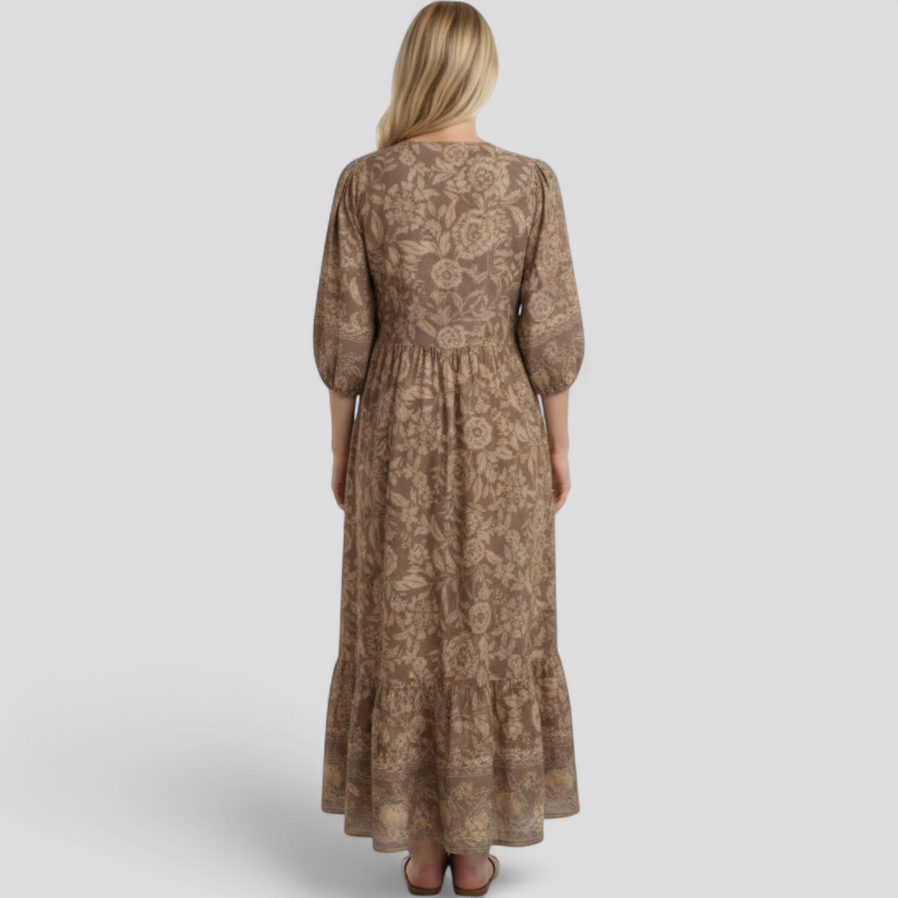 Women Set : Zomerjurk Dames Blauw - Elegante met Bloemenprint in van Pantino