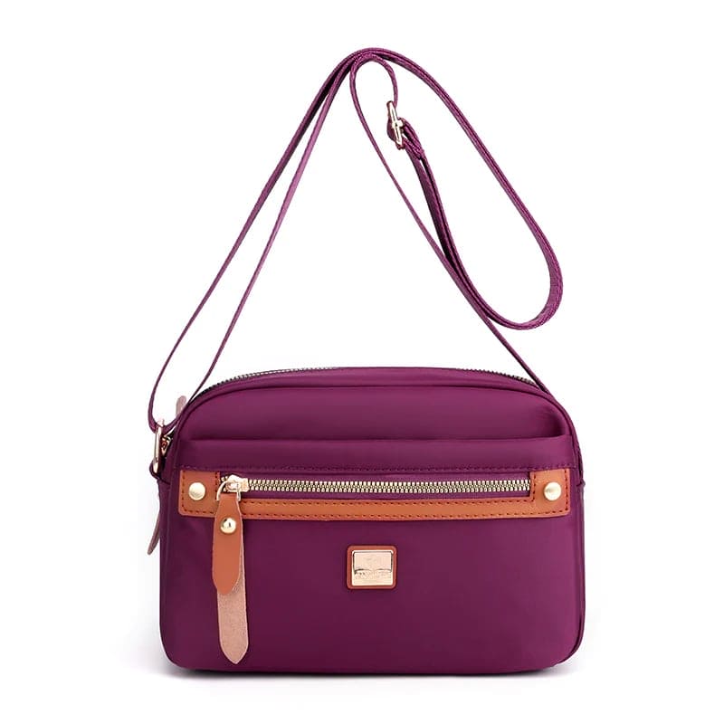 bags : Schoudertas Donkerrood - Slanke Effen Kleur Nylon in van Pantino