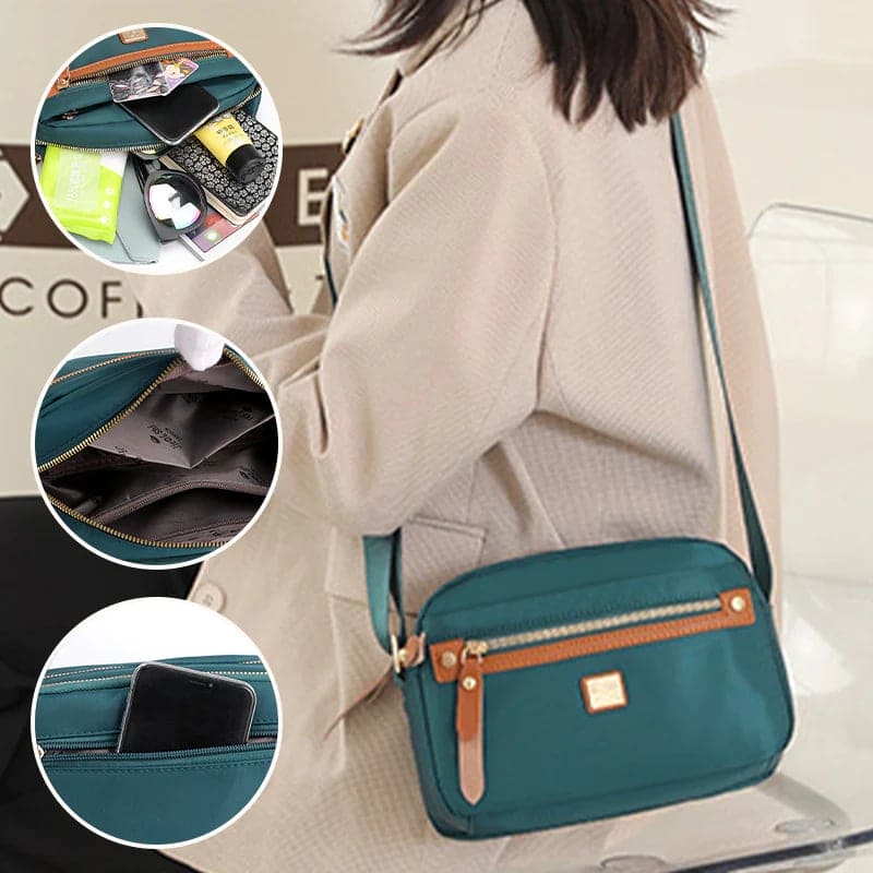 bags : Schoudertas Donkerrood - Slanke Effen Kleur Nylon in van Pantino