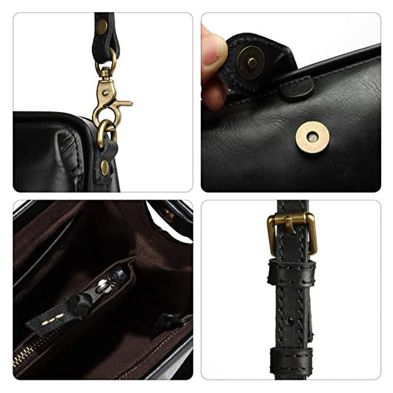 bags : Premium Leather Bag Dames Leer - Lichtbruin in van Pantino