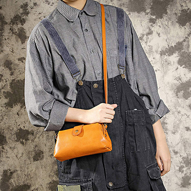 bags : Premium Leather Bag Dames Leer - Lichtbruin in van Pantino
