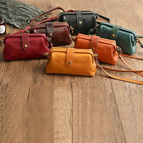 bags : Premium Leather Bag Dames Leer - Lichtbruin in van Pantino