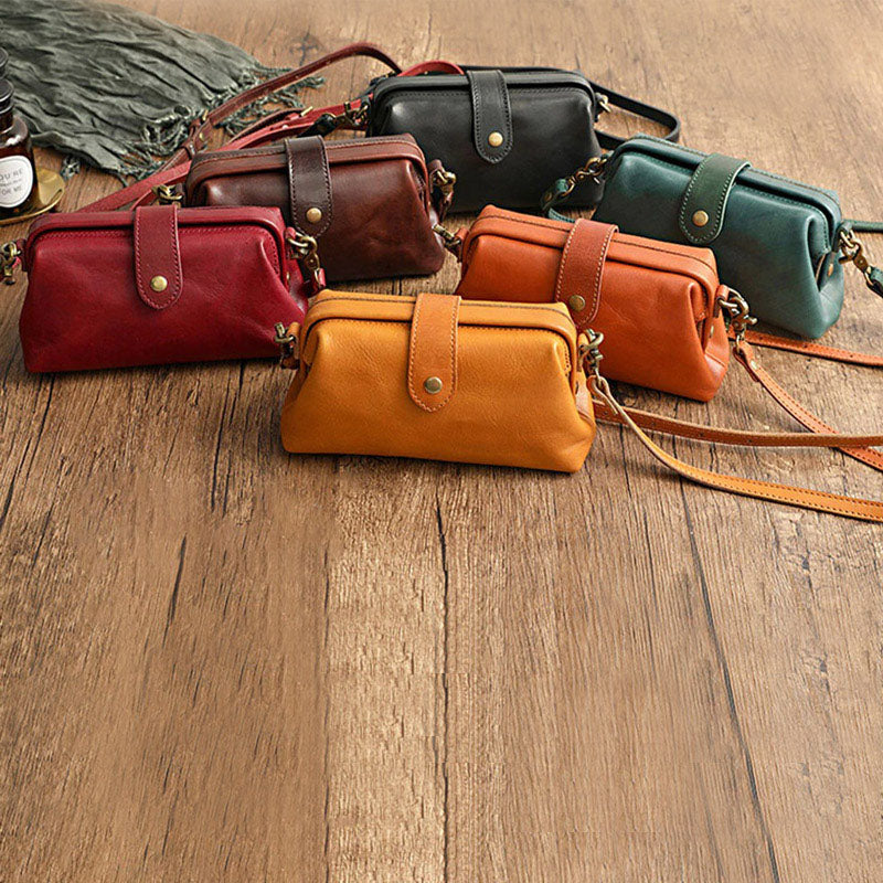 bags : Premium Leather Bag Dames Leer - Lichtbruin in van Pantino