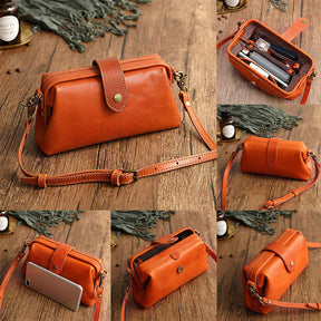 bags : Premium Leather Bag Dames Leer - Lichtbruin in van Pantino
