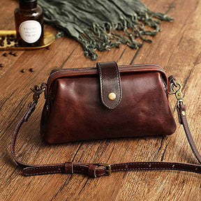 bags : Premium Leather Bag Dames Leer - Lichtbruin in van Pantino