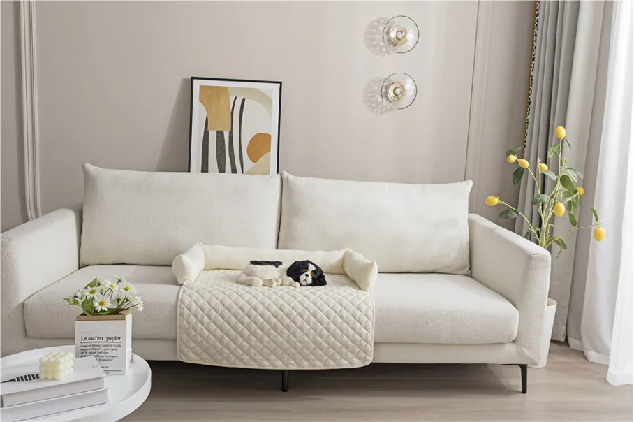 pets : Velvet Hondendeken Bank met Beschermrand - Bruin in van Pantino