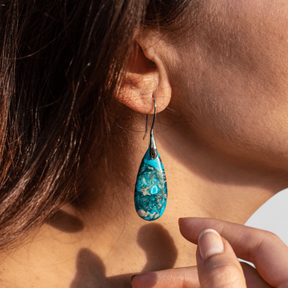 Earrings : Oorbellen Zilver - OceanEnergy Beschermings Traandruppelen Regaliet in van Pantino