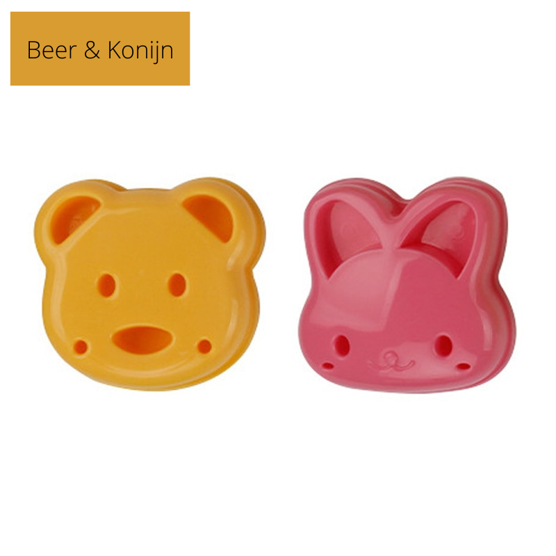 home & garden : Sandwich Uitdruk Vormpjes - Leuke Vormen Kinderen Verrassen - Kunststof in 1 Beer & 1 Konijn van Pantino