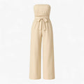 Mono de verano ancho sin tirantes - Beige