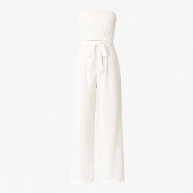women's jumpsuit : Strapless Wijde Zomerjumpsuit - Beige in Wit van Pantinoshop