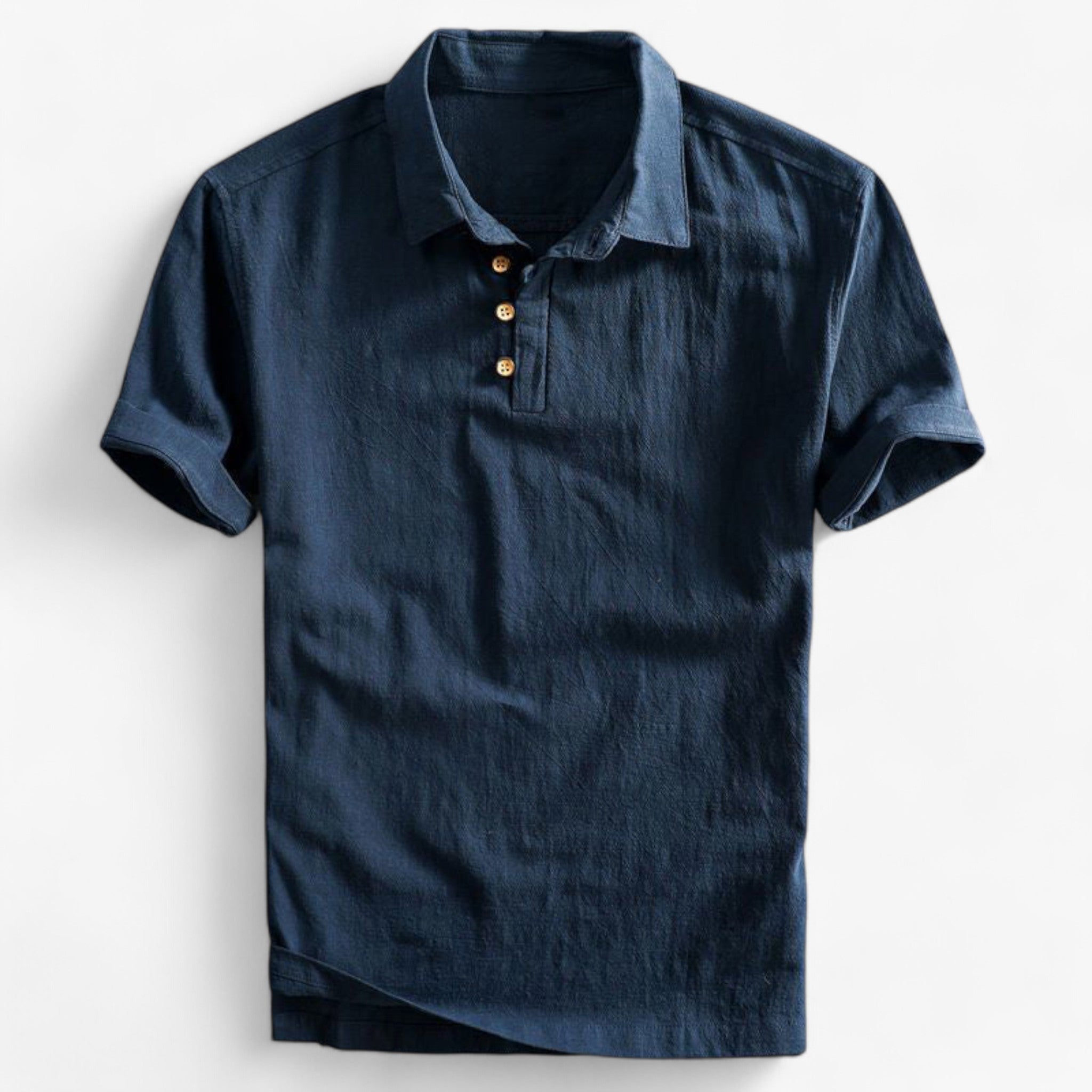 Men's Top Clothes : Polo voor Heren van Ademend Linnen - Normale Pasvorm voor de Zomer in Blu van Pantinoshop