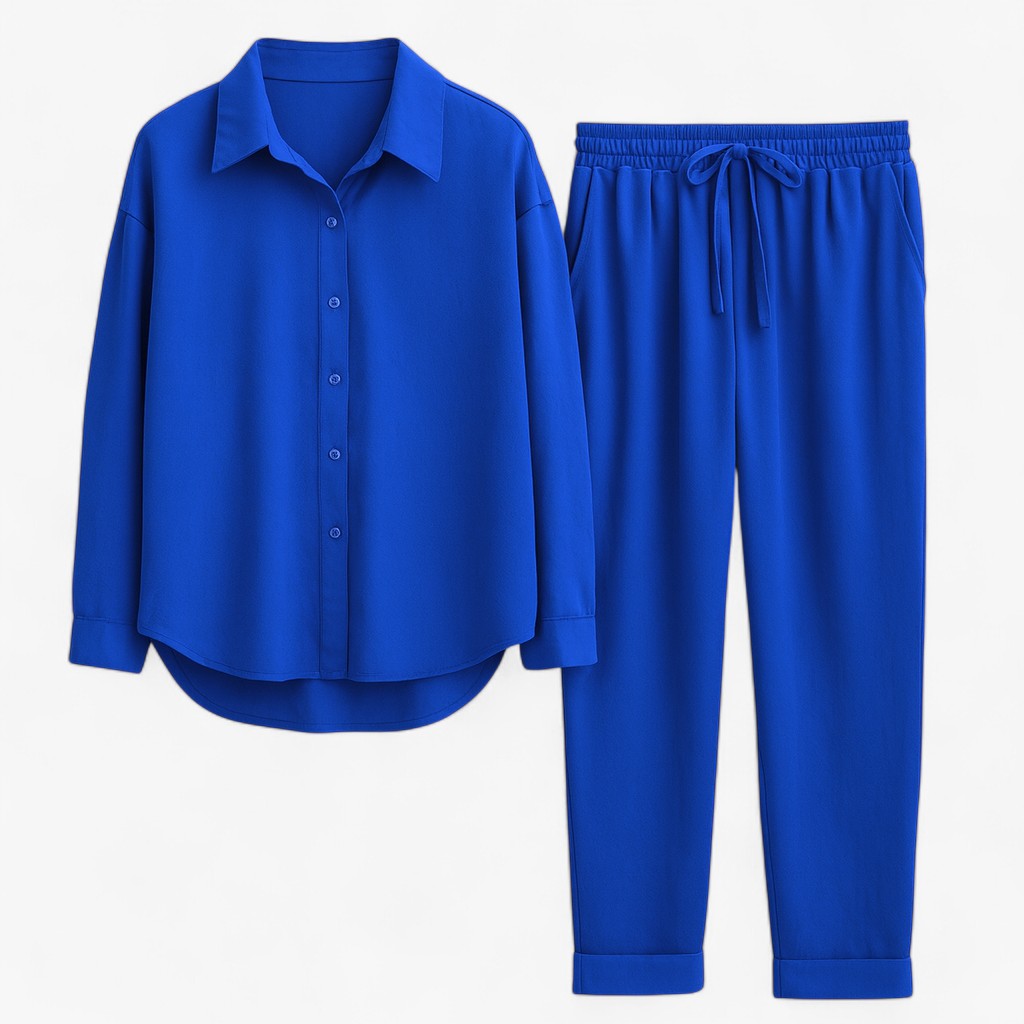 Outfit Sets : Zomerpak voor heren van linnen en lichtgewicht ademend katoen in Donkerblauw van Pantino