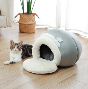 pets : Gezellige 3-in-1 Kattenhol Katoen - Groen in Grijs van Pantino