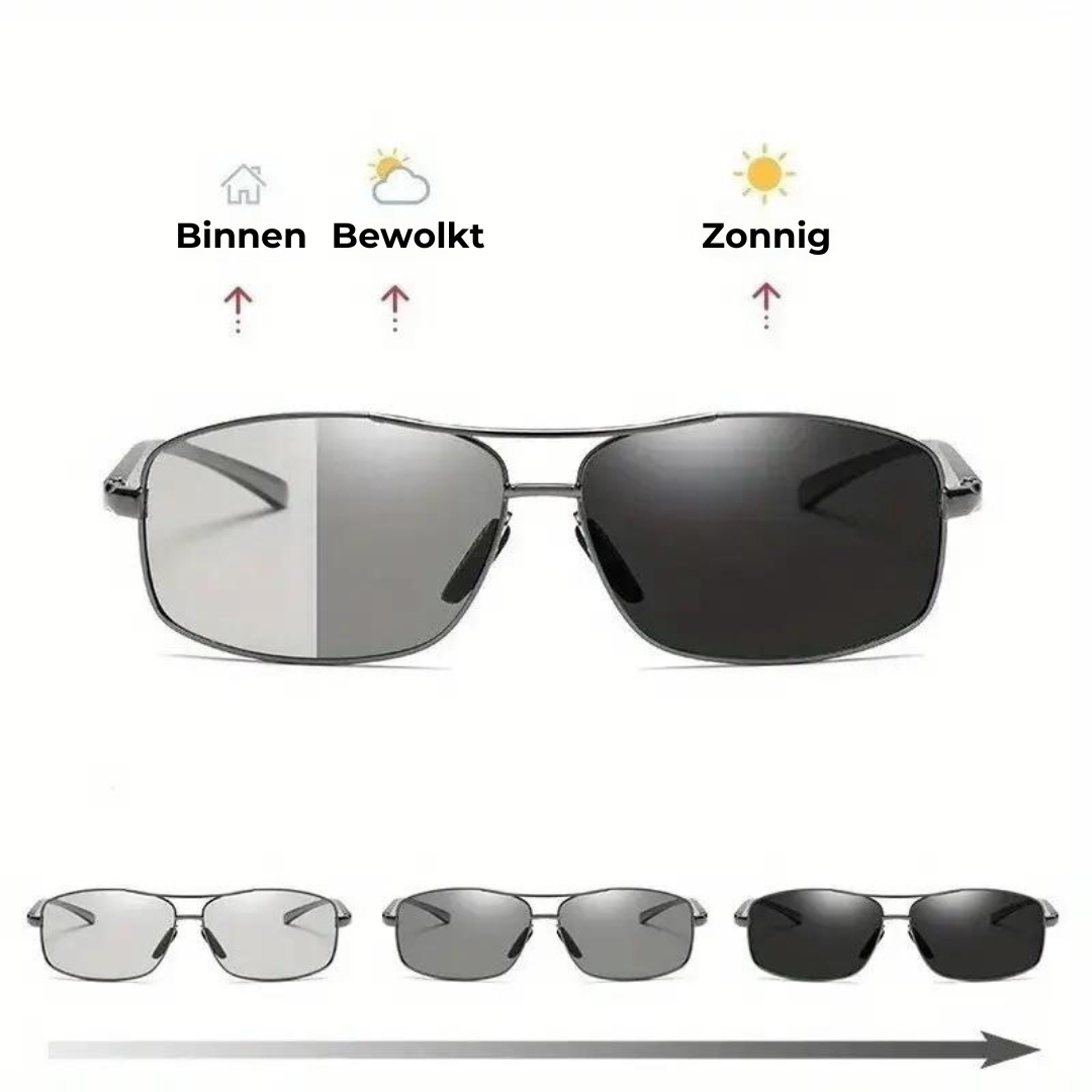 Sunglasses : Fotochromatische Zonnebril - Gemaakt voor in de Auto - Zwart in van Pantino