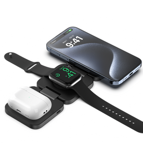 gadgets : 3-in-1 Draadloze Oplader Grijs - MagSafe StandBy Modus - Aluminium in van Pantino