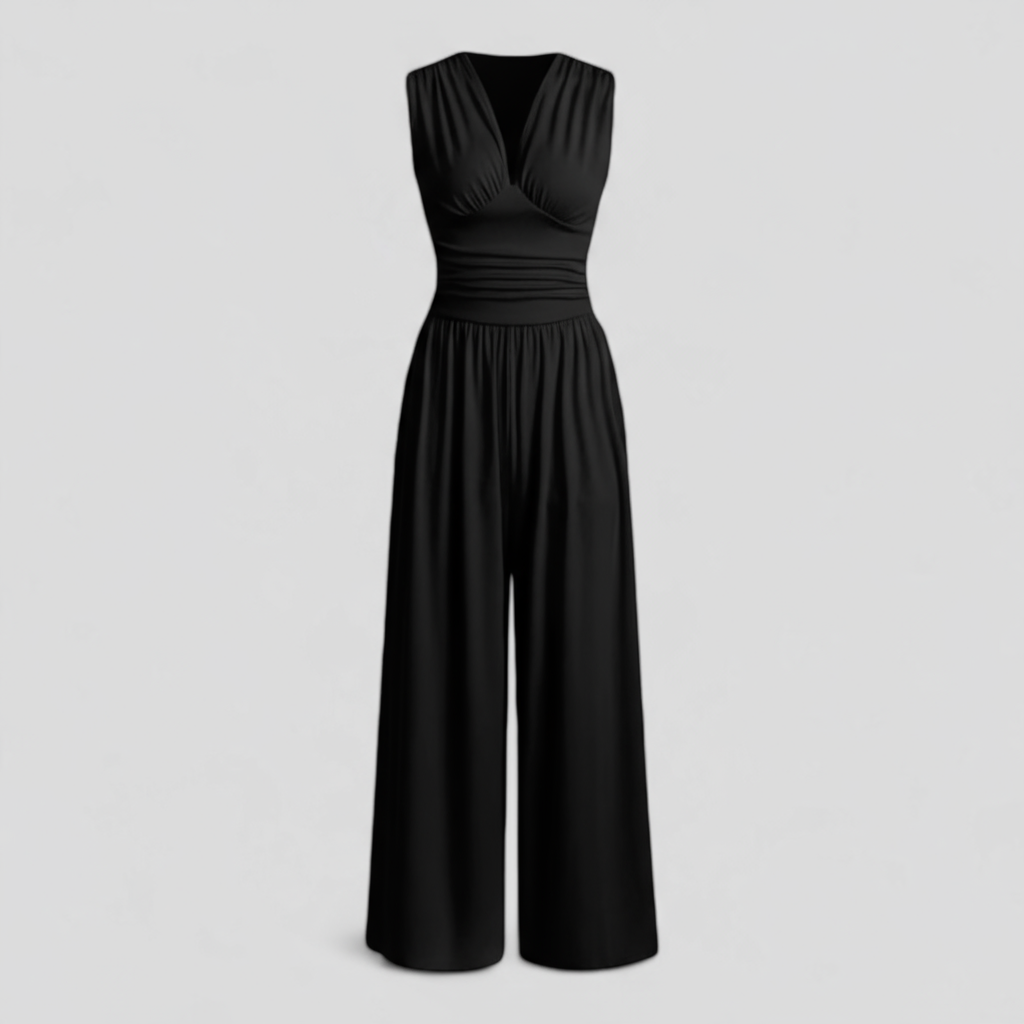 Women Set : Comfy Jumpsuit Dames met Top en Broek - Zwart in Zwart van Pantino