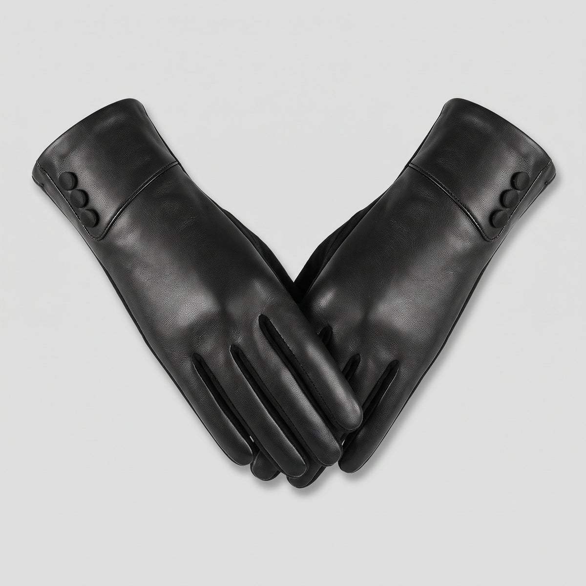 Gloves : Handschoenen Rood - Luxe Leren voor Koude Dagen in Zwart van Pantinoshop