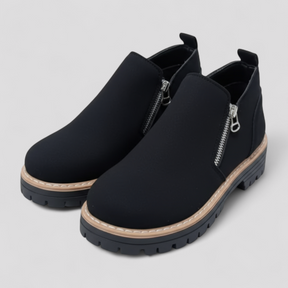 Shoes : Comfortabele Laarzen met Ronde Neus voor Dames - Zwart in Zwart van Pantino