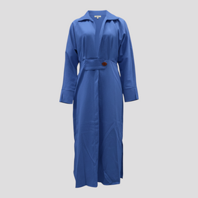 Women's Dress : Maxi Jurk Dames Zwart - Elegante Lange voor Zomer in Blauw van Pantino